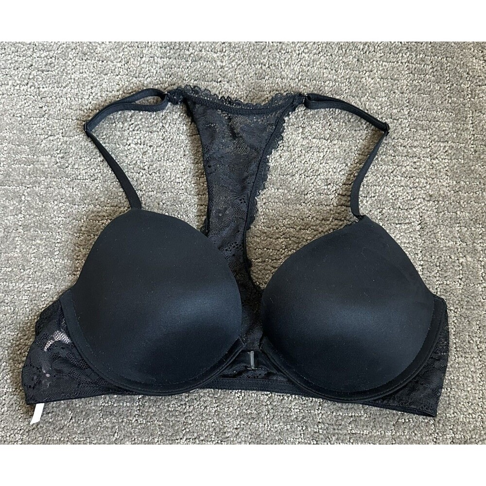 Victoria's Secret Push-Up Front Closure Racerback Bra 36B Padded Underwire